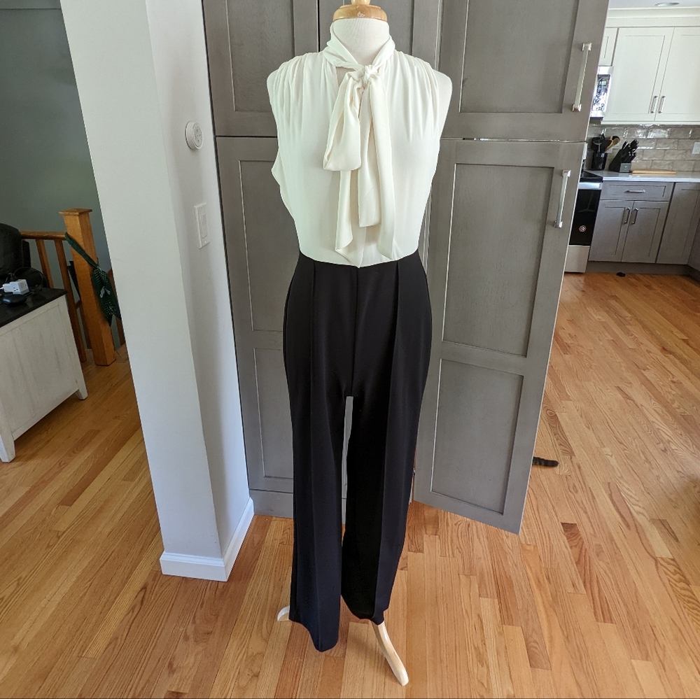 WHBM Black and Off White Jumpsuit - size 8
